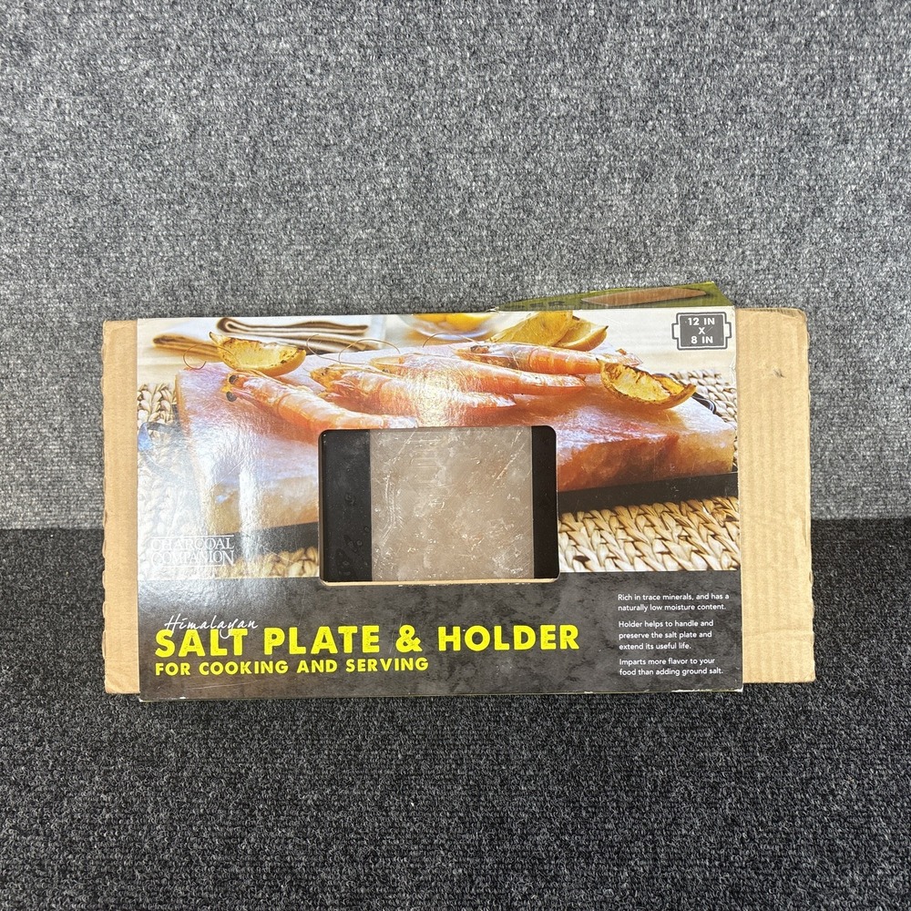 Charcoal Companion~Himalayan Salt Rock Plate and Holder~Cooking and Serving~12x8